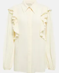 Chloé Chloé Blusa in seta con volant Bianco