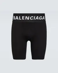 Balenciaga Boxer in misto cotone con logo Nero