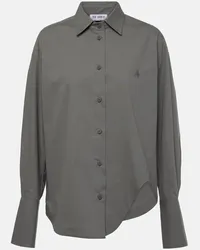 ATTICO Camicia asimmetrica Eliza in canvas di cotone Grigio