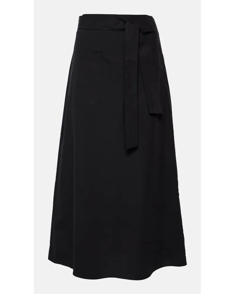 Totême Gonna midi in cotone Nero