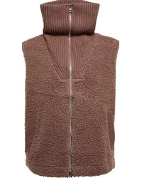 Varley Gilet in teddy con zip Marrone