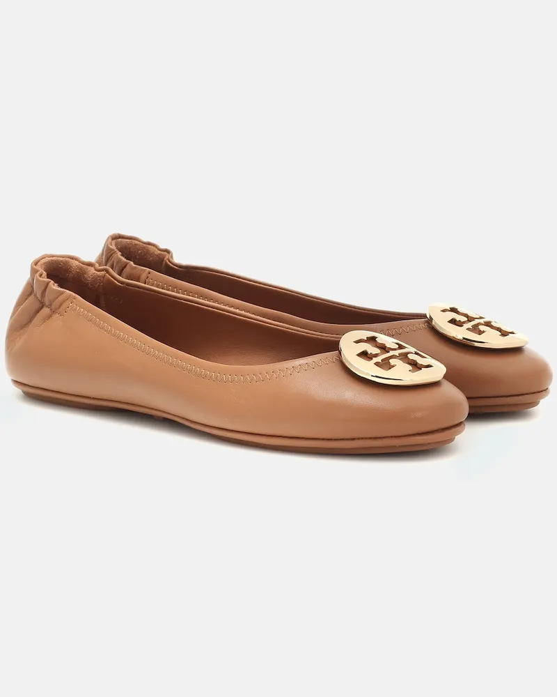 Tory Burch Ballerine Minnie Travel in pelle Marrone
