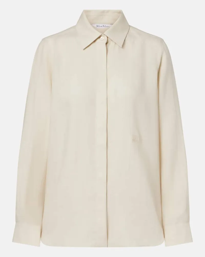 Max Mara Camicia Falasco in lino Bianco