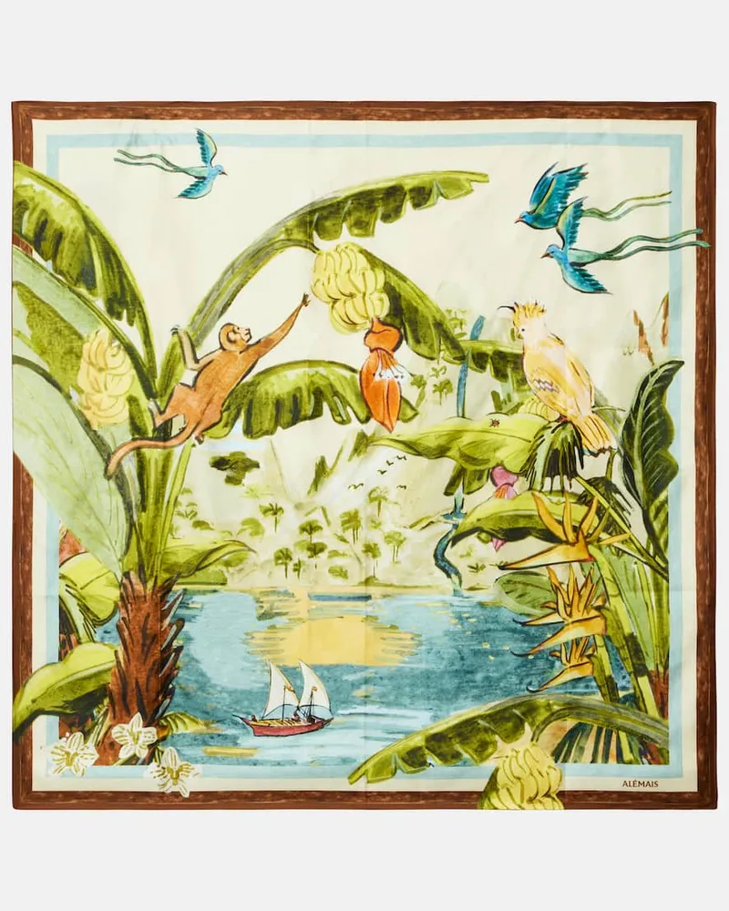 ALEMAIS AlÃ©mais Sciarpa in raso di seta con stampa Multicolore