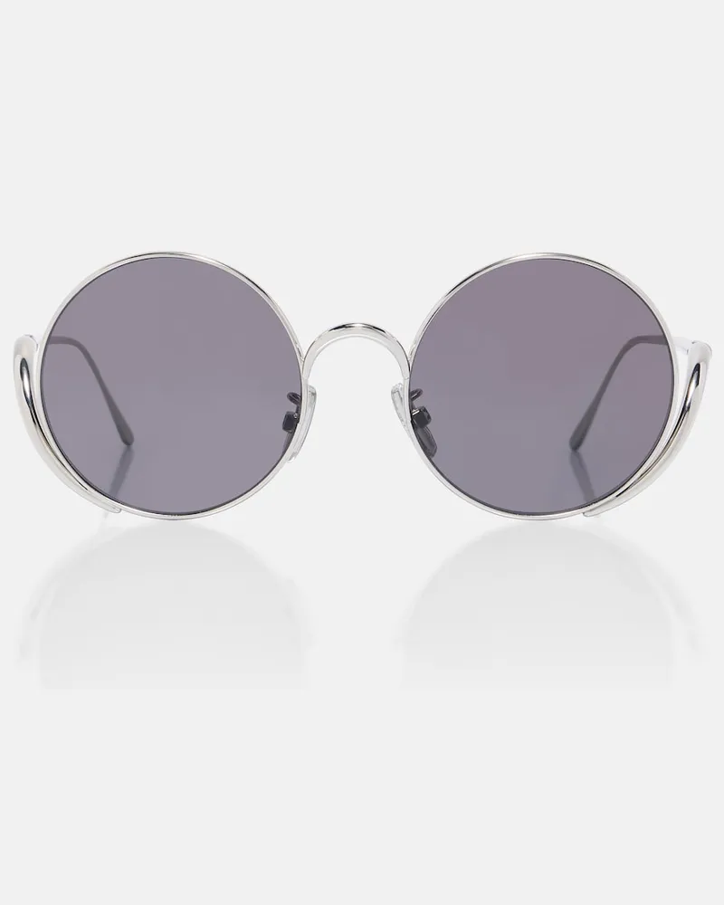 Loewe Occhiali da sole rotondi Signature Argento