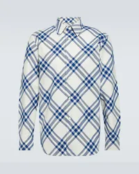 Burberry Camicia in flanella di cotone a quadri Blu