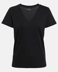 Vince T-shirt in cotone con scollo a V Nero