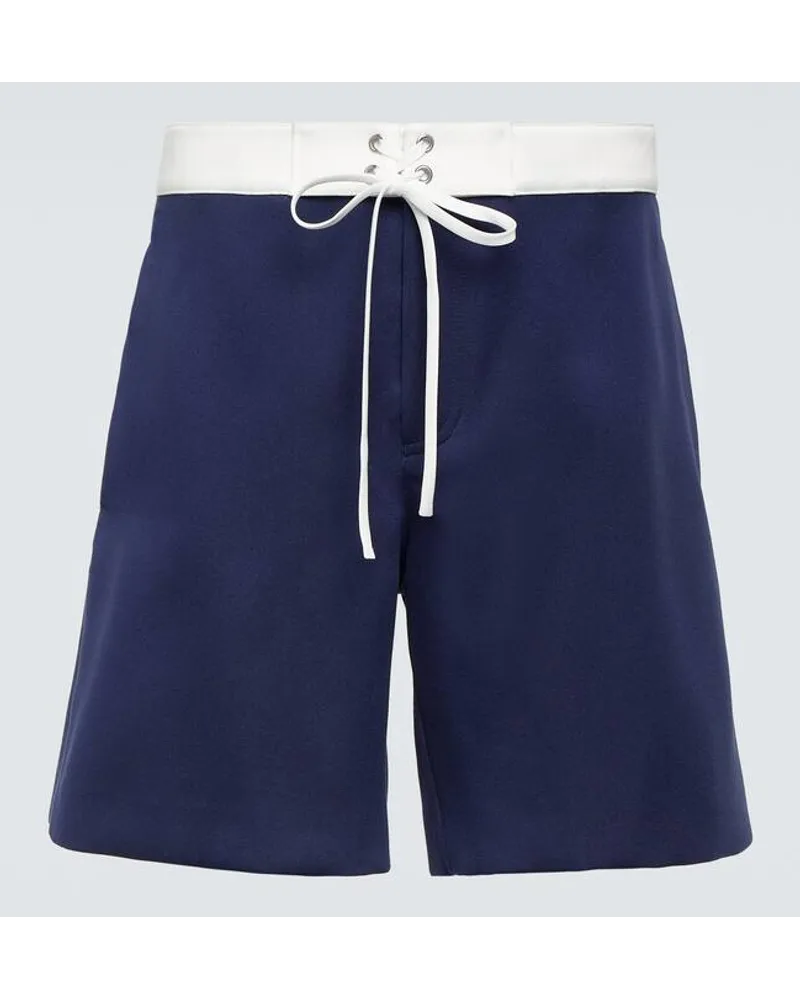 Miu Miu Bermuda in raso Blu