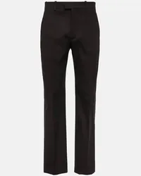 Bottega Veneta Pantaloni regular in misto cotone Nero