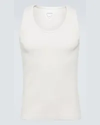 Bottega Veneta Tank top in jersey di misto cotone Bianco