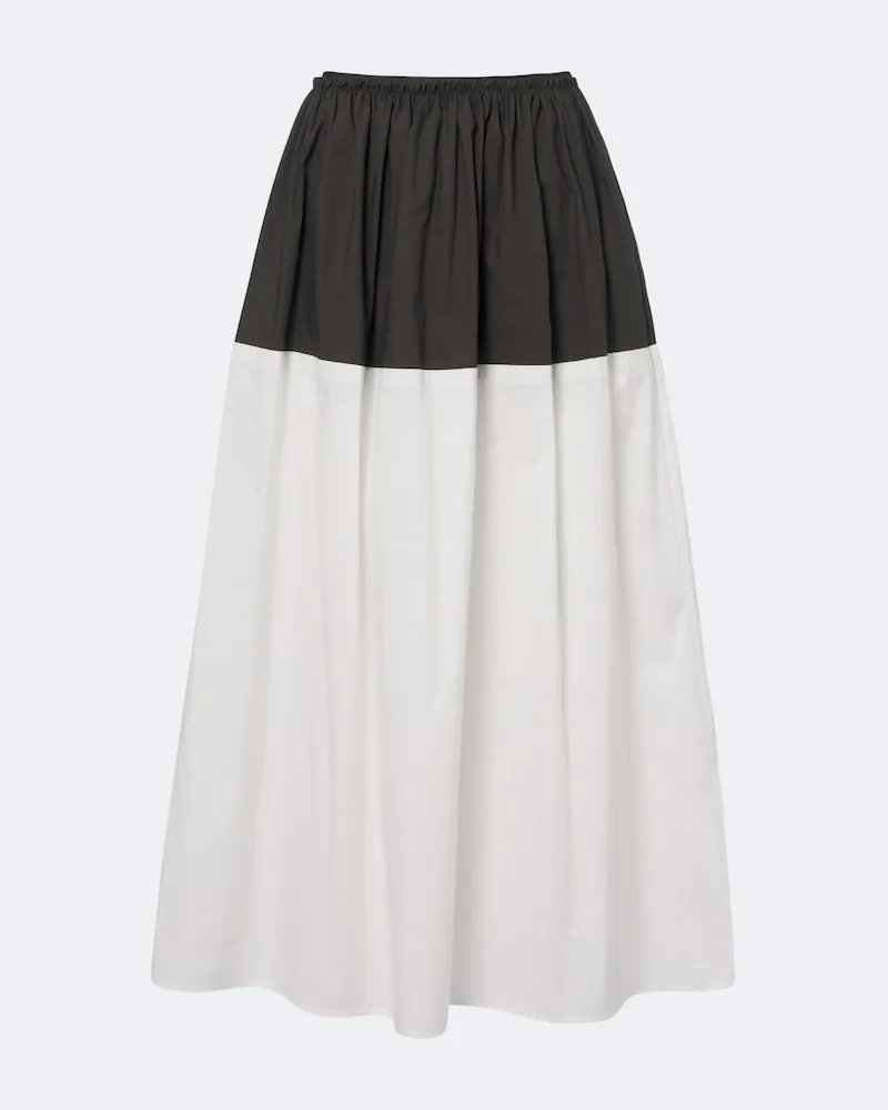 Proenza Schouler White Label – Gonna midi Nyla in popeline di cotone Bianco