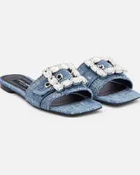 Dolce & Gabbana Sandali in denim con cristalli Blu