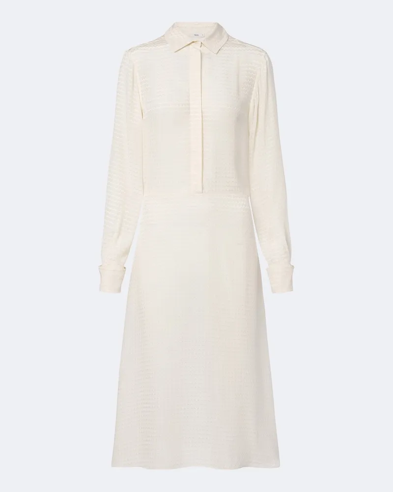 Fendi Abito midi in seta jacquard chevron Bianco