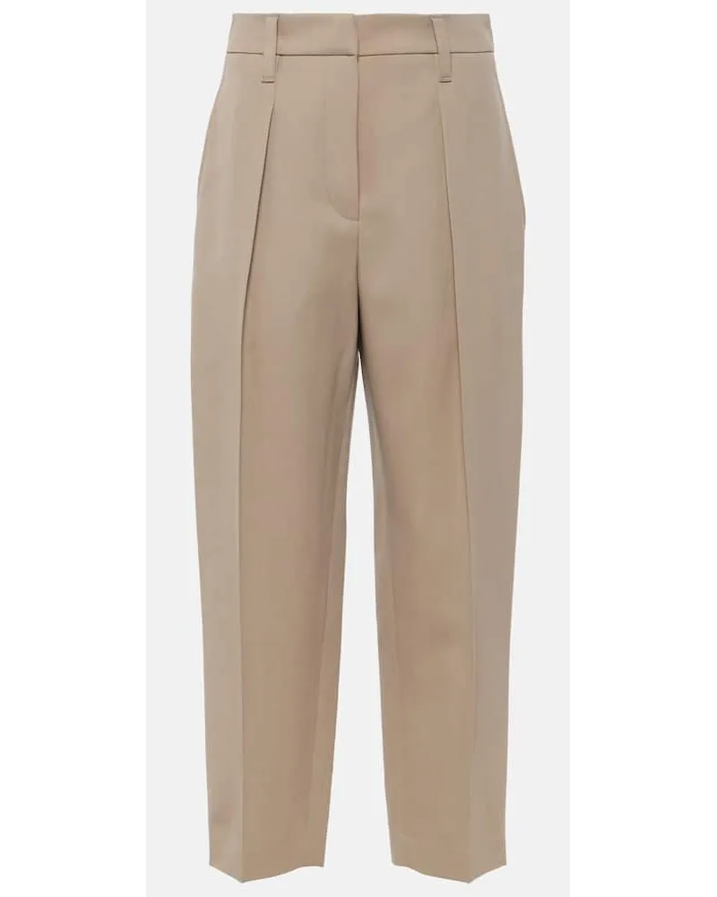 Brunello Cucinelli Pantaloni regular in misto lana Beige