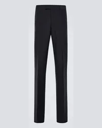 Burberry Pantaloni regular in misto lana e mohair Blu