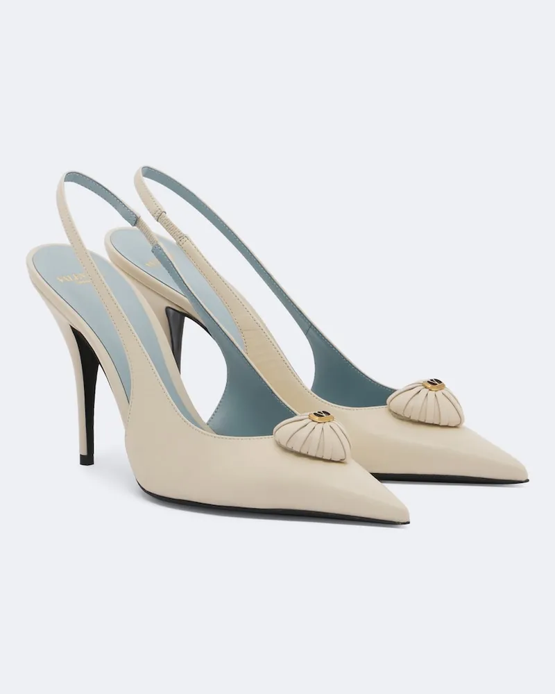 Valentino Garavani Pumps slingback Cœur Royal in pelle Bianco