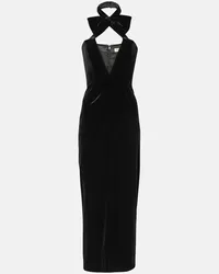 Alessandra Rich Abito midi in velluto Nero