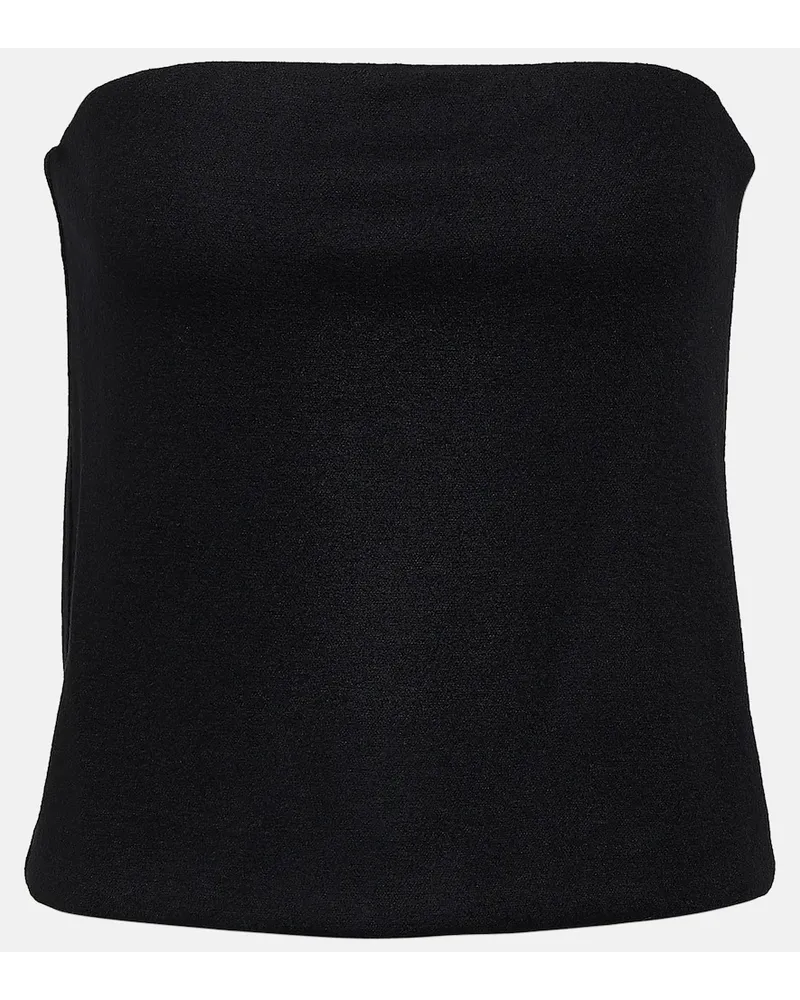 Vince Top a fascia in misto lana Nero