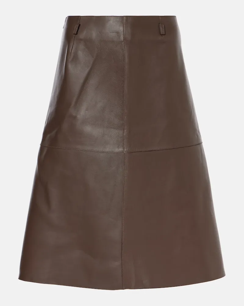 Totême Gonna midi in pelle Marrone