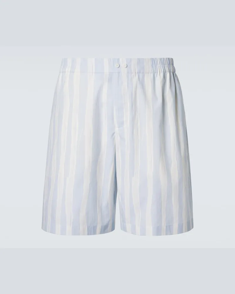 Jacquemus Shorts CaleÃ§on in cotone a righe Blu