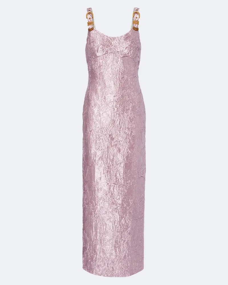 Versace Abito lungo in cady e satin Rosa
