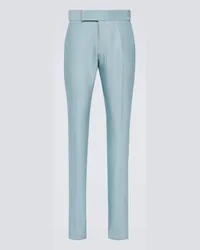 Tom Ford Pantaloni da abito Atticus II in twill di seta Blu