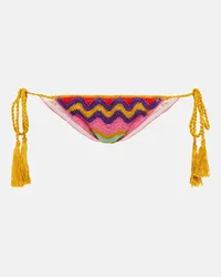 Anna Kosturova Slip bikini in crochet di cotone Multicolore