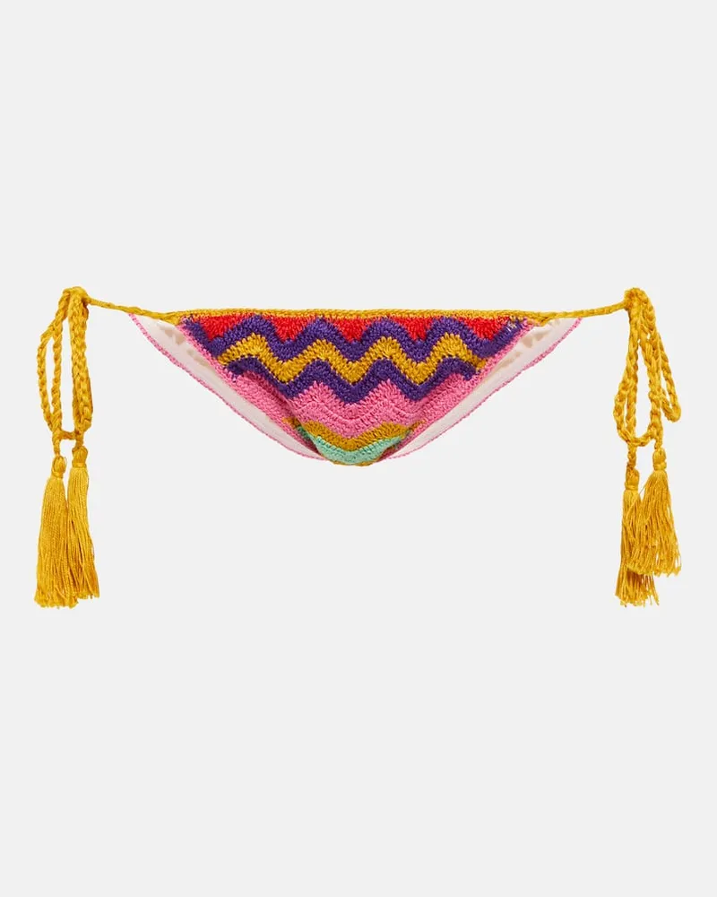 Anna Kosturova Slip bikini in crochet di cotone Multicolore