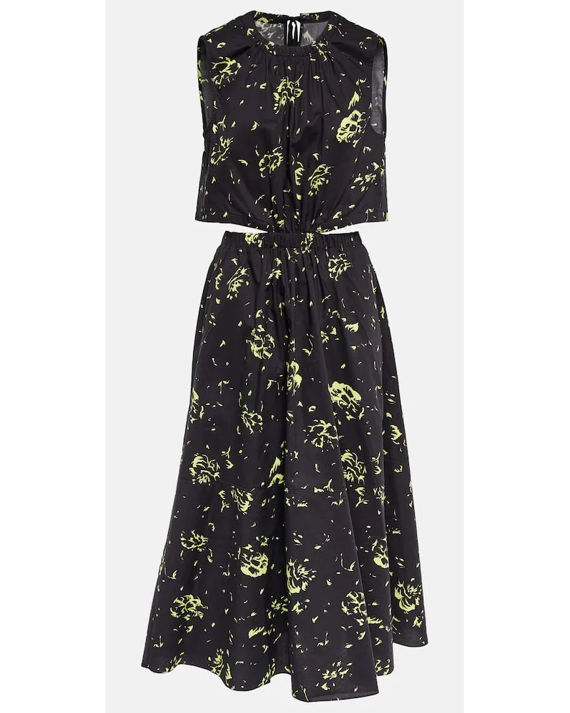 Proenza Schouler White Label - Abito midi in cotone con stampa Nero