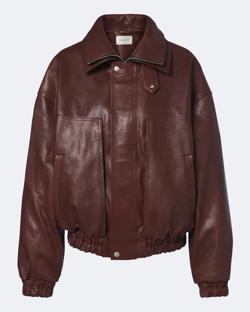 Magda Butrym Giacca blouson in pelle Marrone