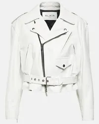 Alaïa Alaïa Giacca biker cropped in pelle Bianco