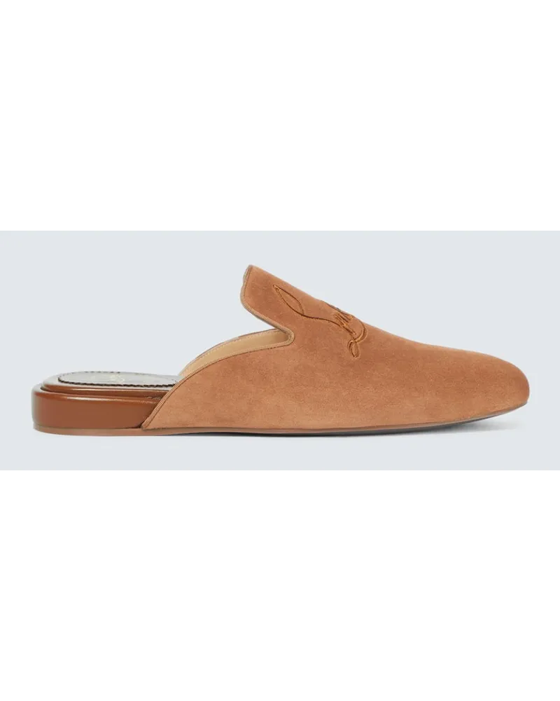 Christian Louboutin Slippers Navy Coolito Flat Marrone