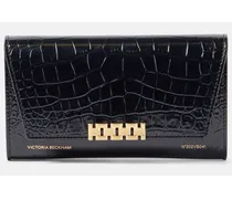 Victoria Beckham Clutch portafoglio in pelle stampata Nero