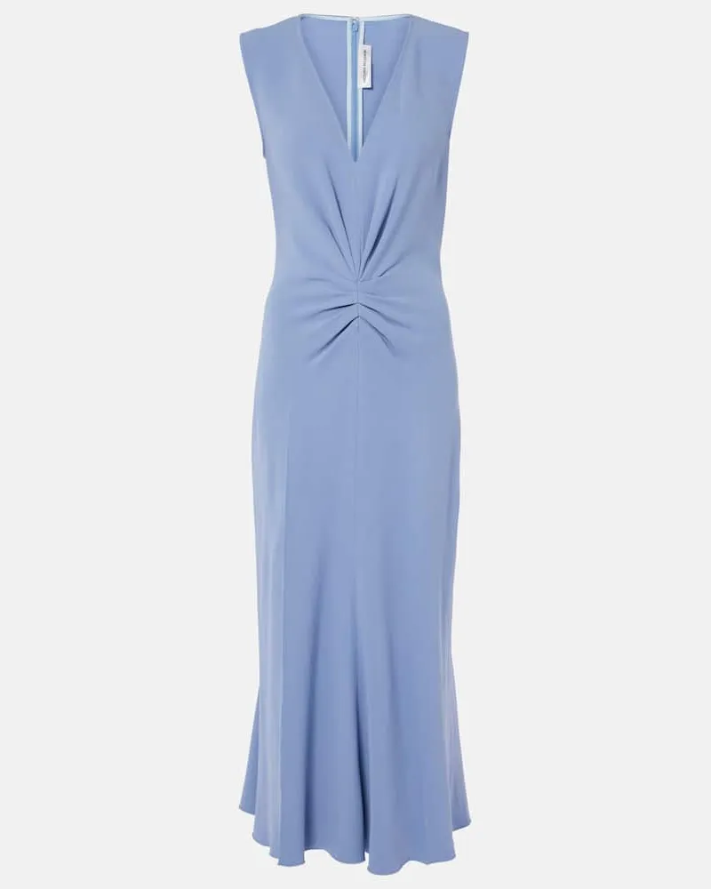 Victoria Beckham Abito midi con ruches Blu
