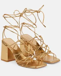 Gianvito Rossi Sandali Minas in pelle metallizzata Oro