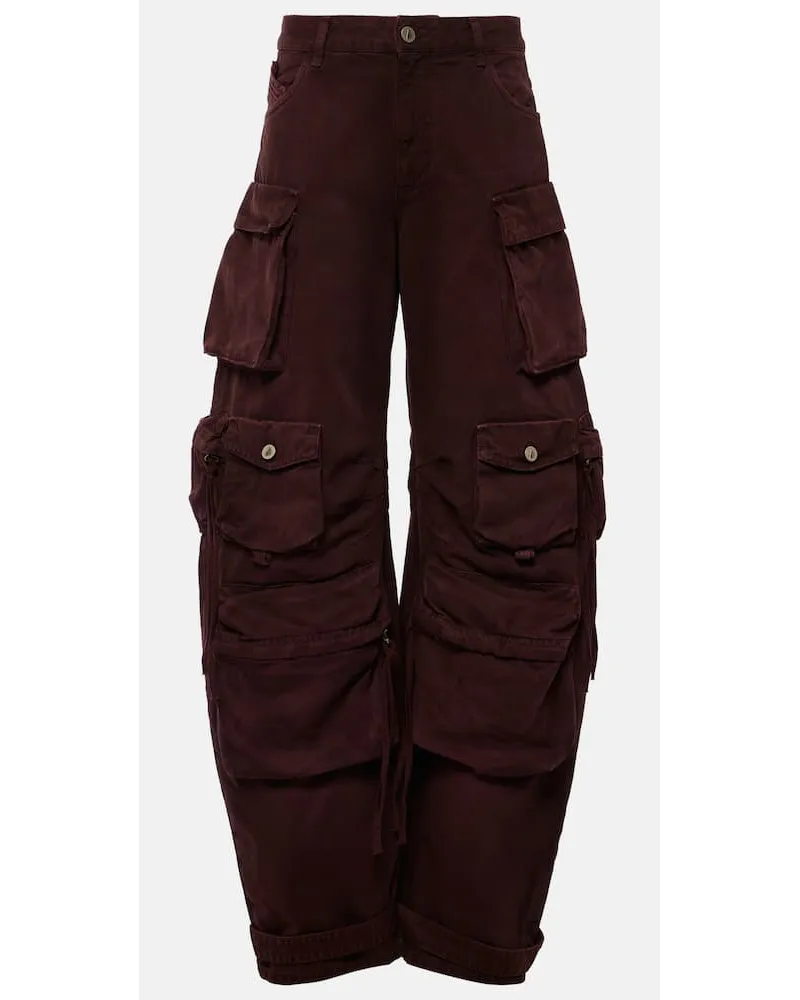 ATTICO Jeans cargo a gamba larga Fern Borgogna