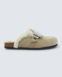 J.W.Anderson Slippers Gourmet Chain in suede Beige