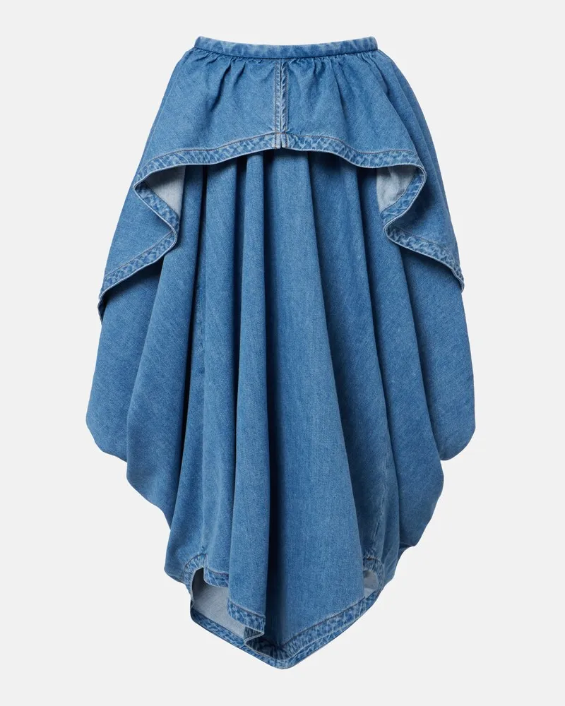 Loewe Gonna midi di jeans asimmetrica Blu