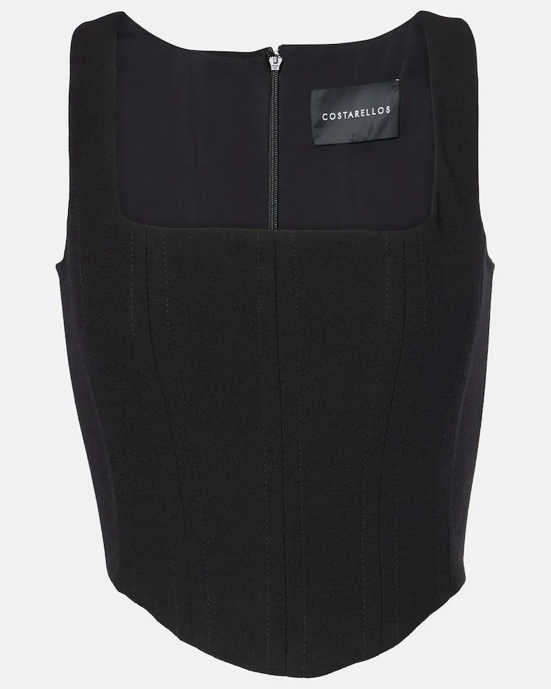 COSTARELLOS Bustier Jovie in crÃªpe di lana Nero