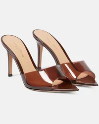 Gianvito Rossi Mules Elle 85 in TPU e vernice Marrone