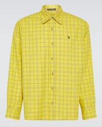 Acne Studios Camicia in cotone a quadri Giallo