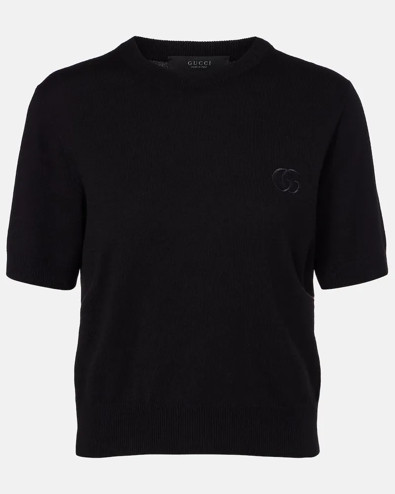 Gucci Top in lana Double G Nero
