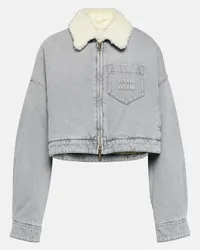 Miu Miu Giacca di jeans cropped Grigio