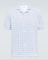 Orlebar Brown Camicia bowling Howell in spugna Blu