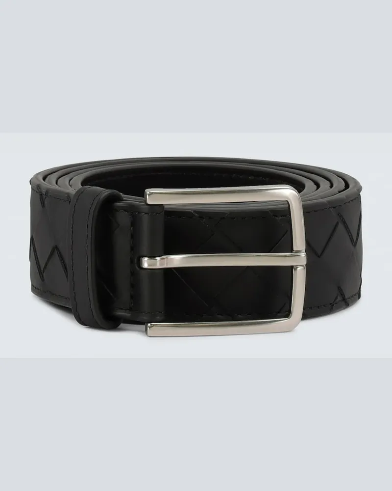 Bottega Veneta Cintura in Intrecciato Nero