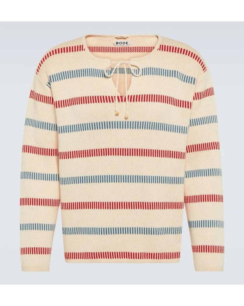 BODE Pullover Bay Stripe in cotone Neutro