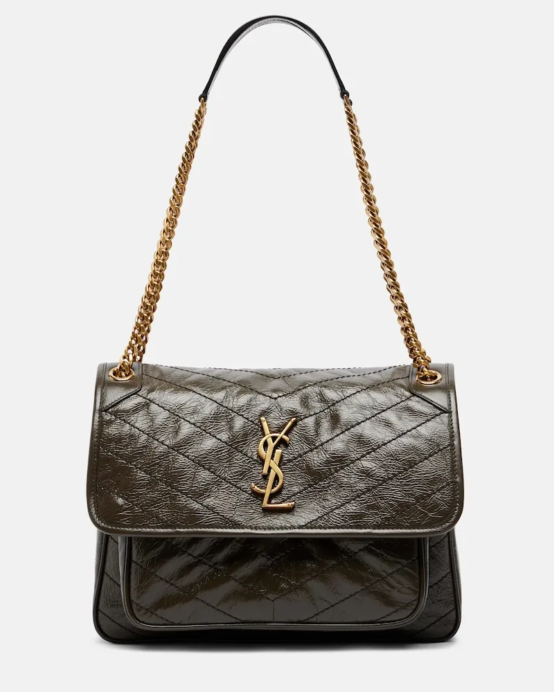 Saint Laurent Borsa a spalla Niki Medium in pelle Verde
