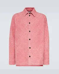 Bottega Veneta Camicia Intrecciato in suede Rosa