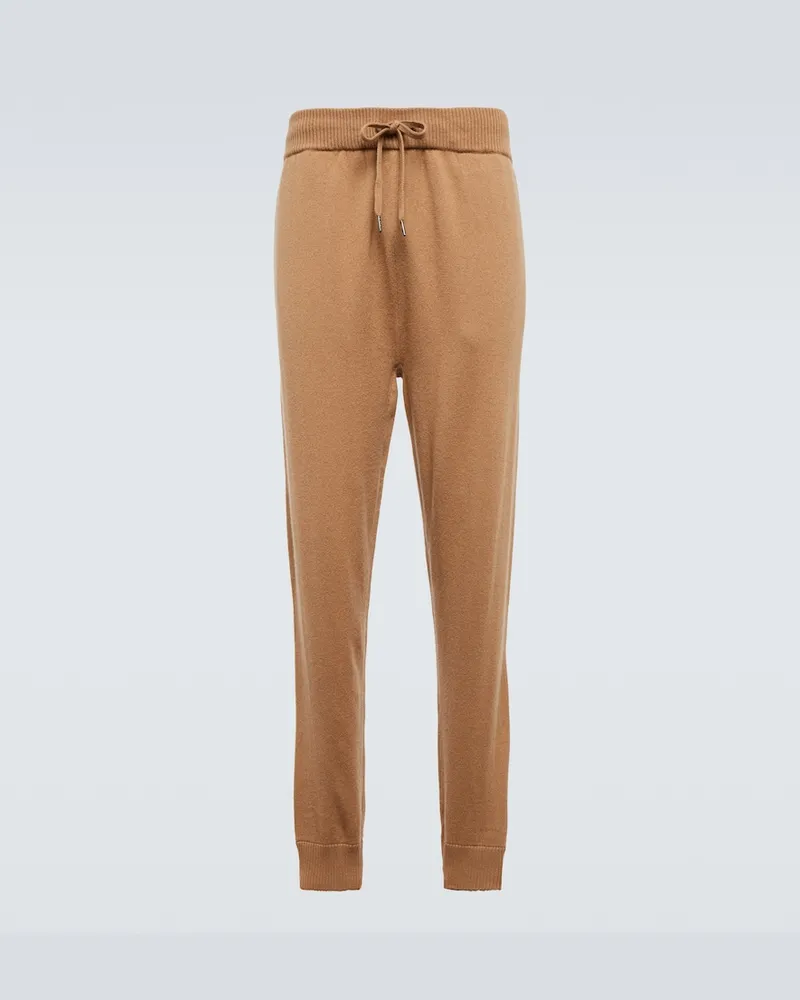 Derek Rose Pantaloni sportivi Finley 10 in cashmere Marrone