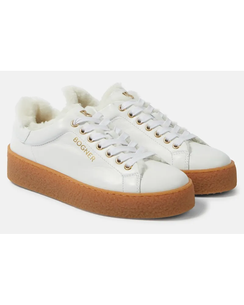 Bogner Sneakers Lucerne in pelle con shearling Bianco